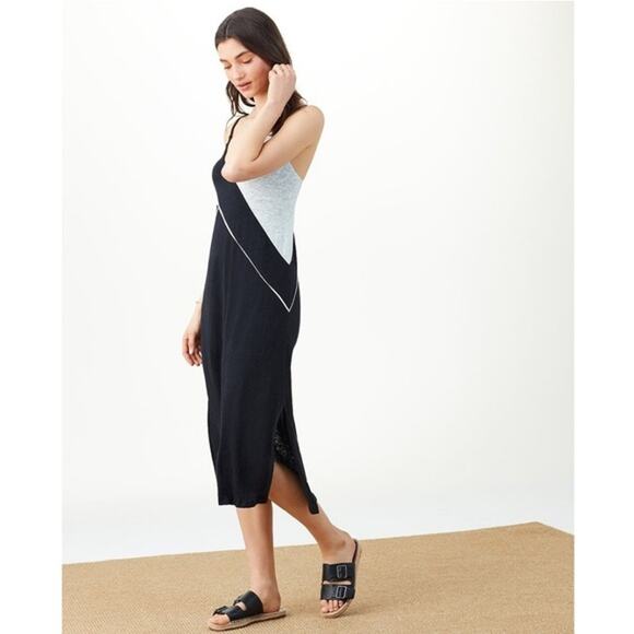 NWT Splendid x Margherita Positano Slip Dress Navy Blue Grey Colorblock Medium - Picture 2 of 16